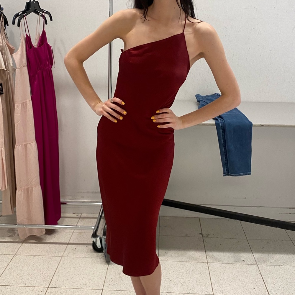 Express Womens Red Midi Dress